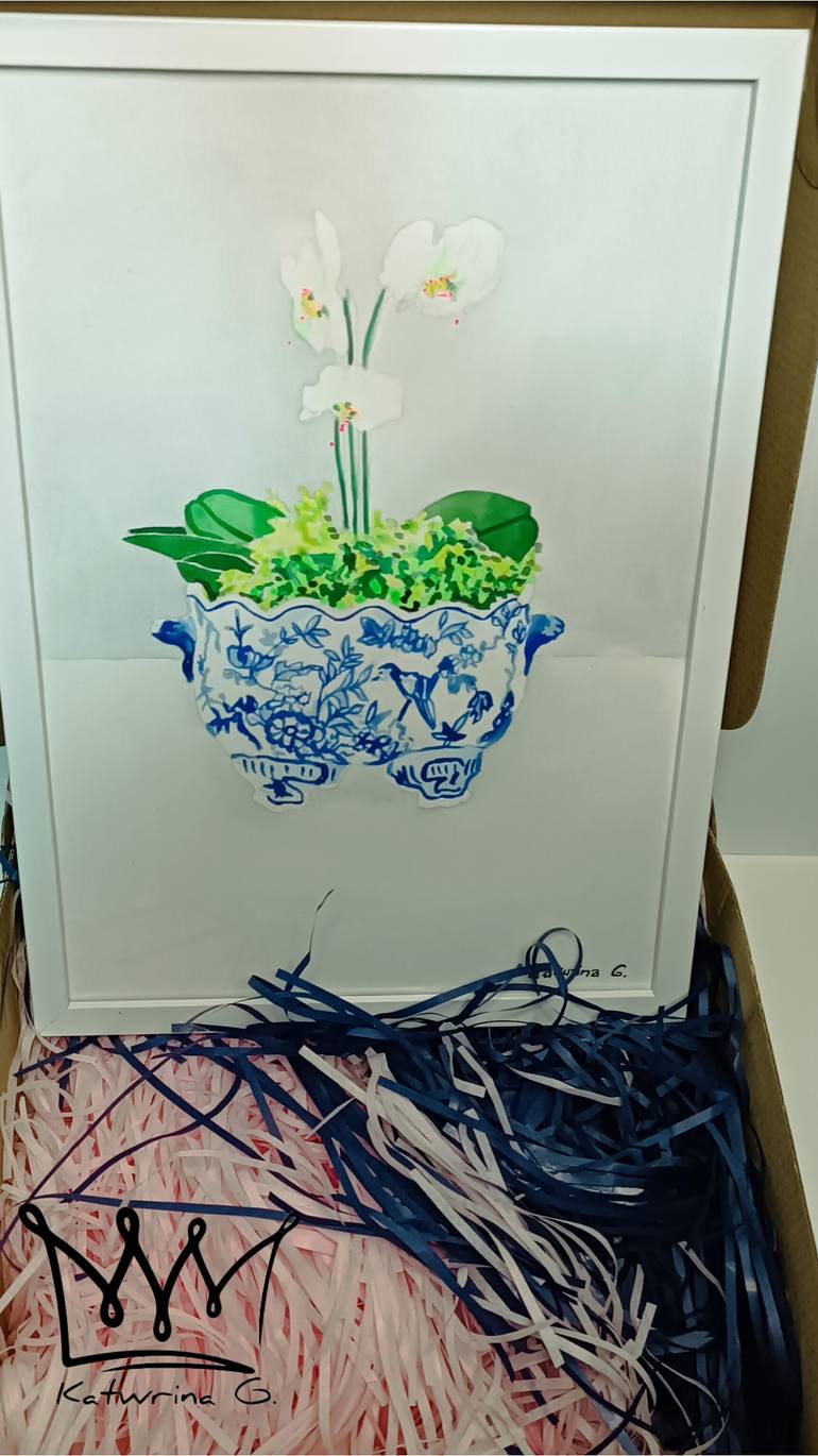 Original Conceptual Floral Painting by Katwrina Golban