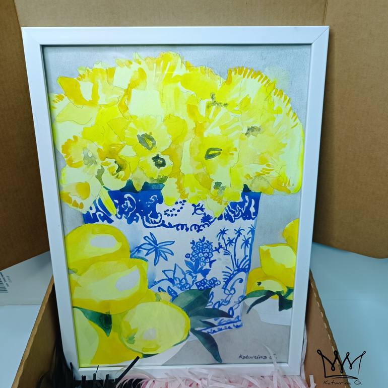 Original Conceptual Floral Painting by Katwrina Golban