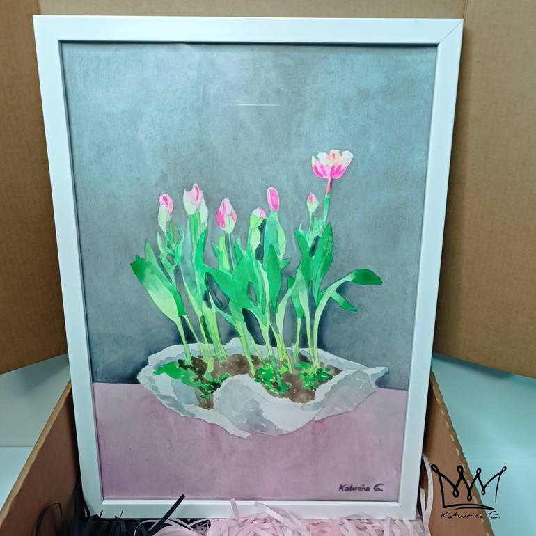 Original Floral Painting by Katwrina Golban