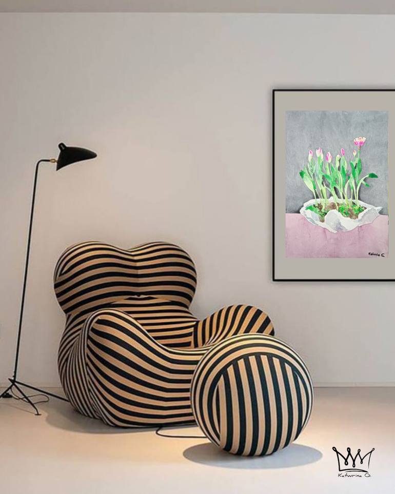 Original Contemporary Floral Painting by Katwrina Golban