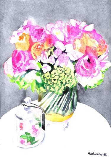 Original Conceptual Floral Paintings by Katwrina Golban