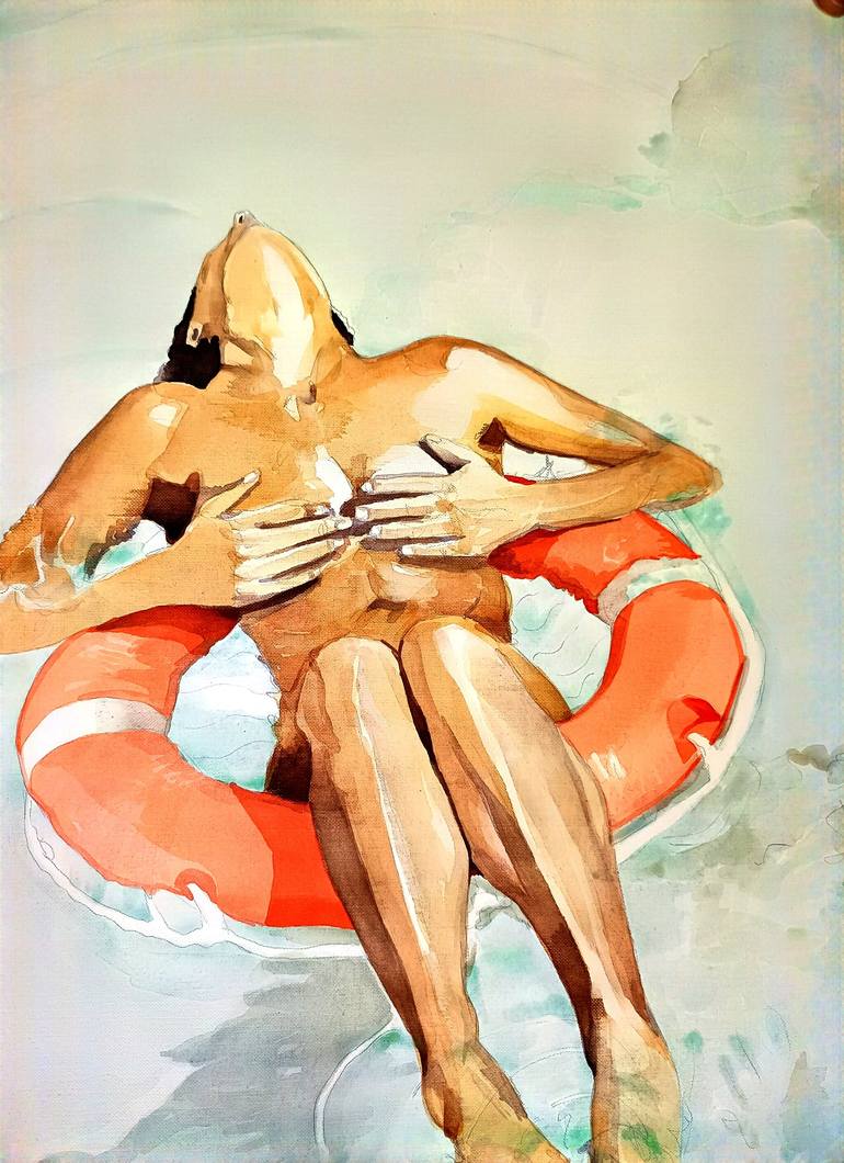 Original Conceptual Erotic Painting by Katwrina Golban