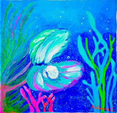 Original Abstract Expressionism Fish Paintings by Katwrina Golban