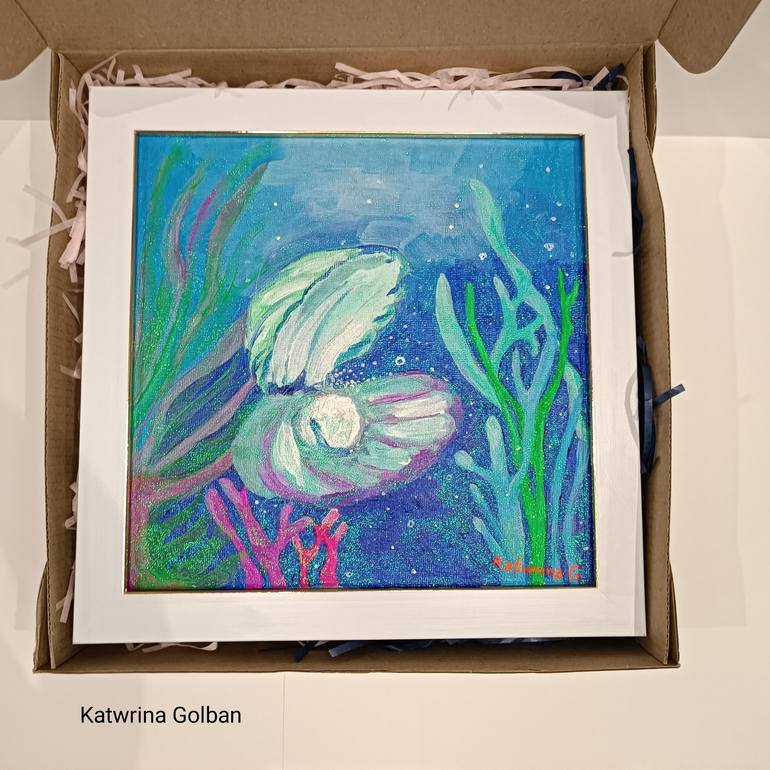 Original Abstract Expressionism Fish Painting by Katwrina Golban