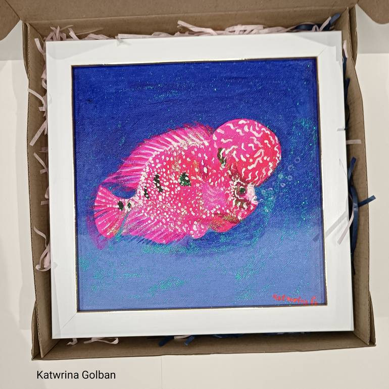 Original Expressionism Fish Painting by Katwrina Golban