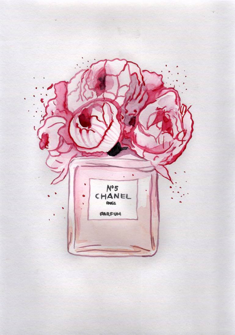 Stupell Industries Glam Perfume Bottle V2 Flower Silver Pink Peony Framed Giclee