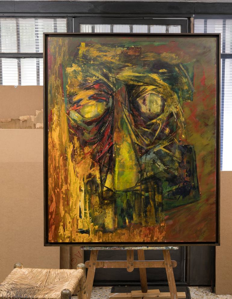 Original Expressionism Portrait Painting by Jose Manuel Chamorro