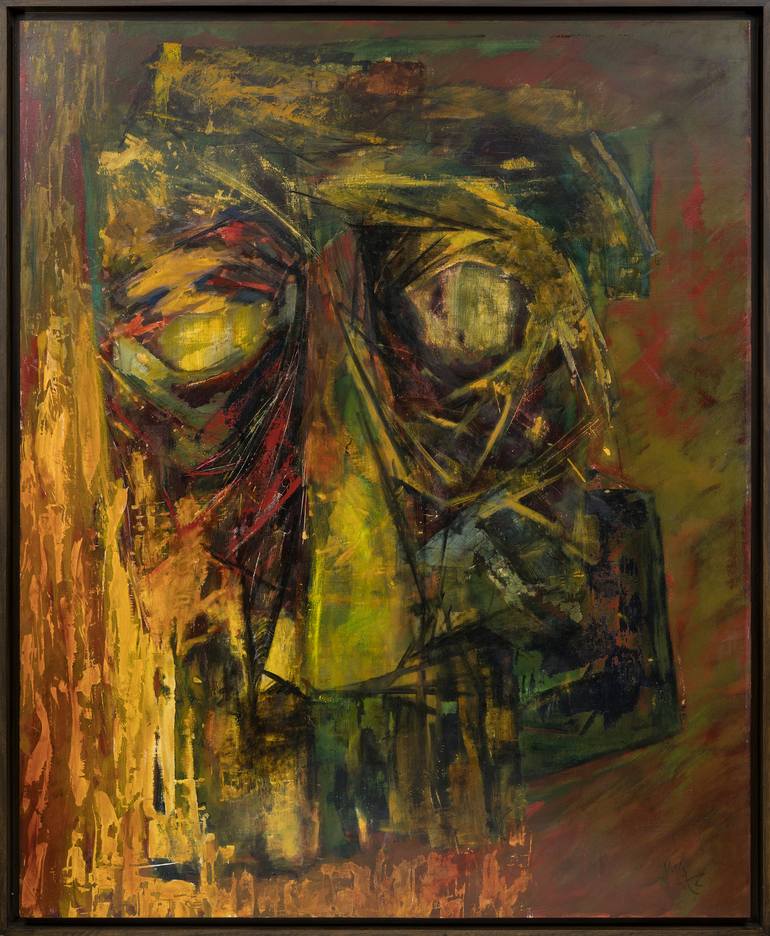 Original Expressionism Portrait Painting by Jose Manuel Chamorro