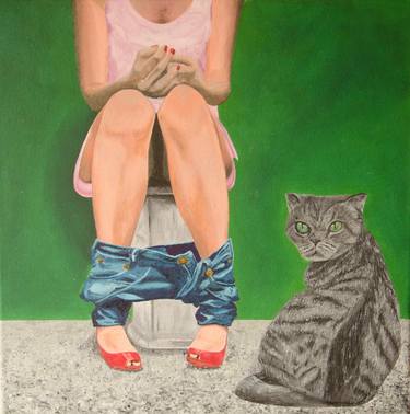 Print of Realism Cats Paintings by Buyatti Gustavo