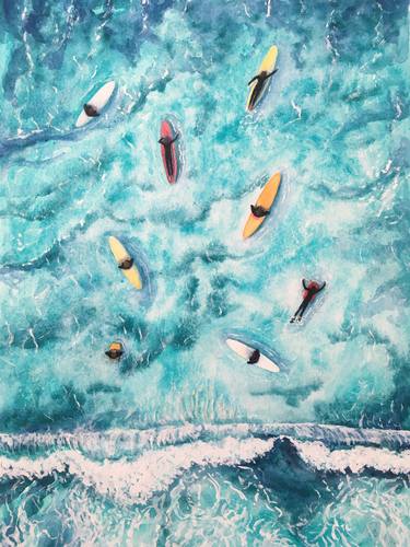 Print of Fine Art Seascape Paintings by Joy Clifton
