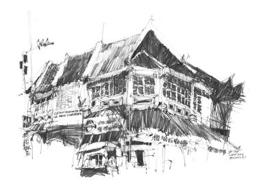 Original Street Art Architecture Drawings by Si Chan