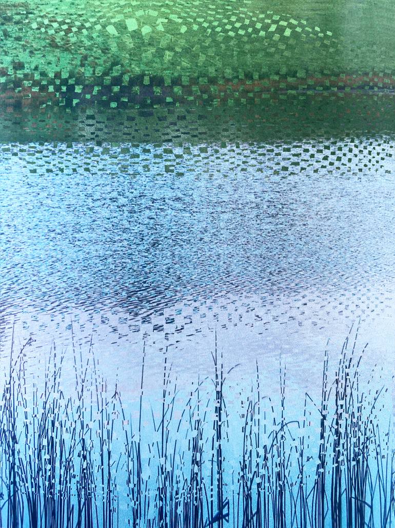 Original Landscape Painting by Zlatka Paneva | Abstract Expressionism Art on Cotton Paper | The Colors of Nature