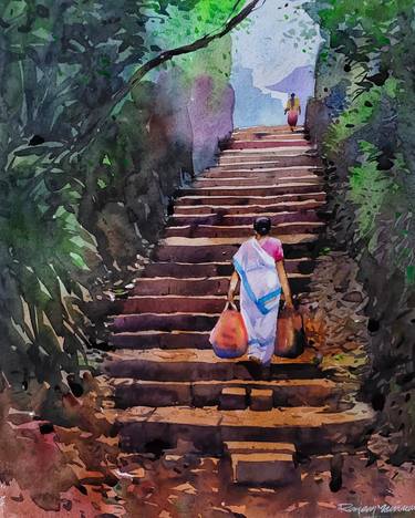 Print of Landscape Paintings by Rajesh Manimala