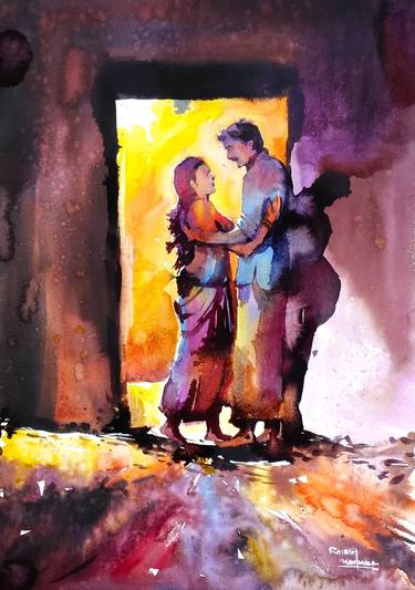 modern indian paintings of love