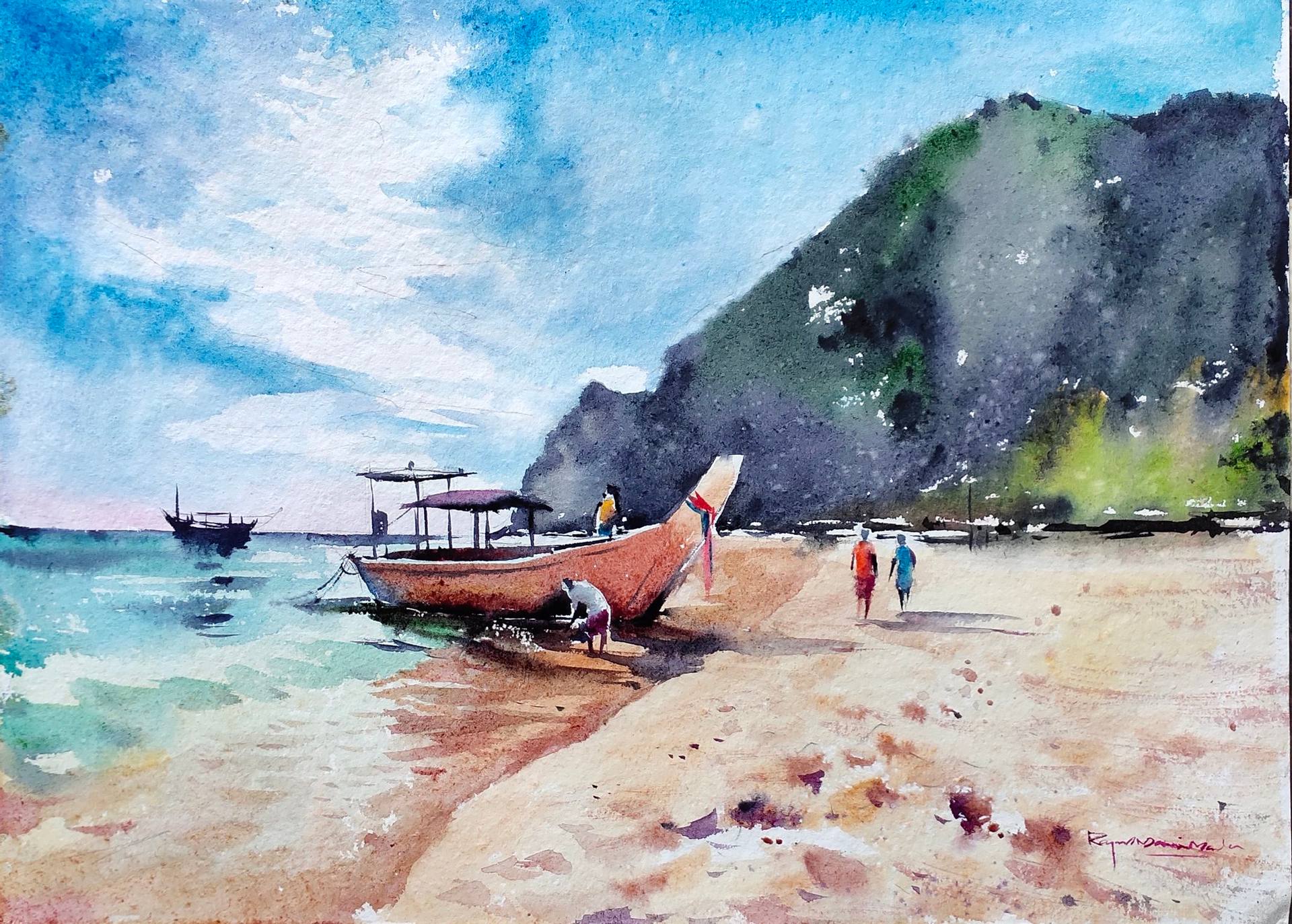   アートブック Beautiful Beach Painting by Rajesh Manimala | Saatchi Art Hong Kong