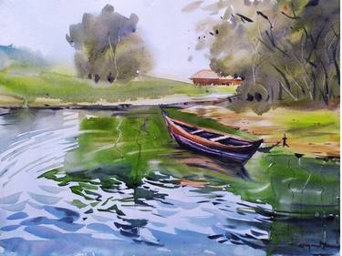 Original Boat Paintings by Rajesh Manimala