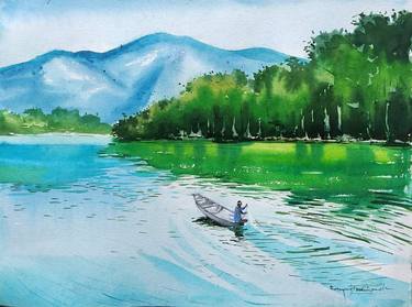 Original Illustration Boat Paintings by Rajesh Manimala