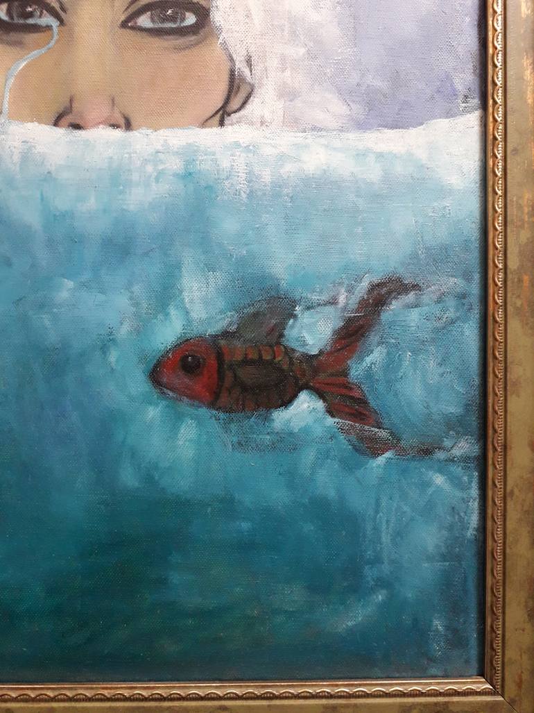 Original Expressionism People Painting by Cp Artist
