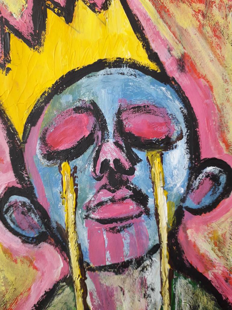 Original Abstract People Painting by Cp Artist