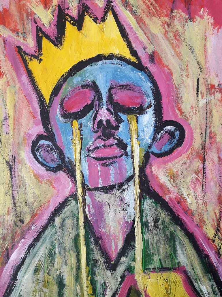 Original Abstract People Painting by Cp Artist