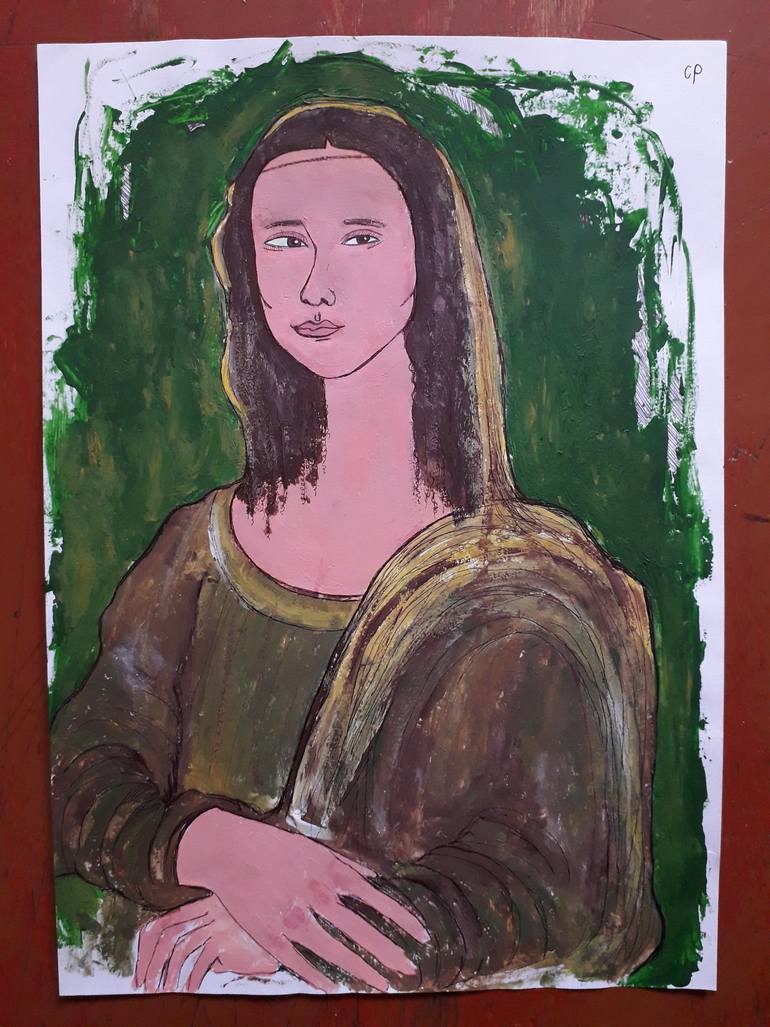 Original Abstract People Painting by Cp Artist
