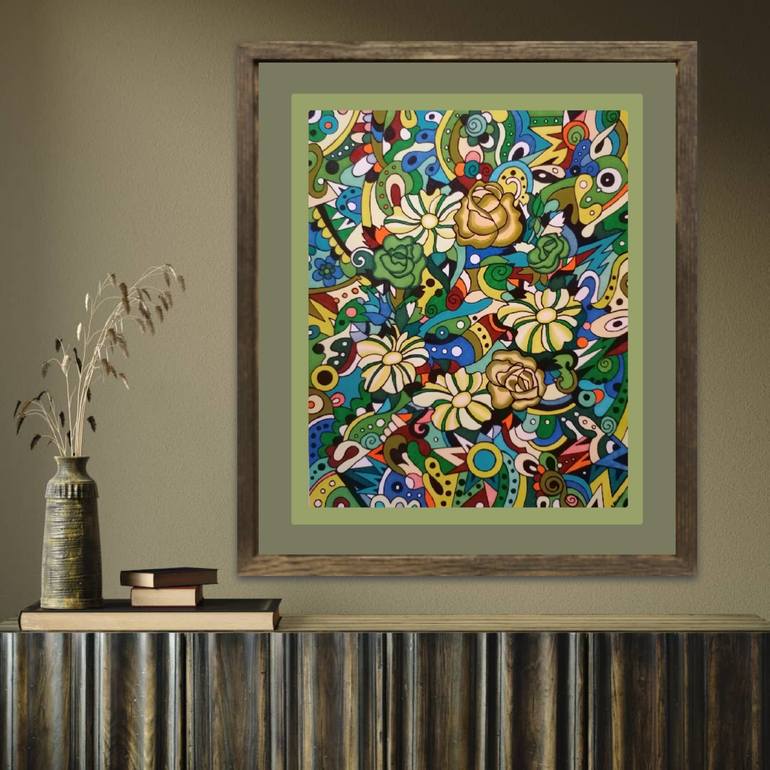 Original Abstract Expressionism Abstract Painting by Rukhsana Ikram