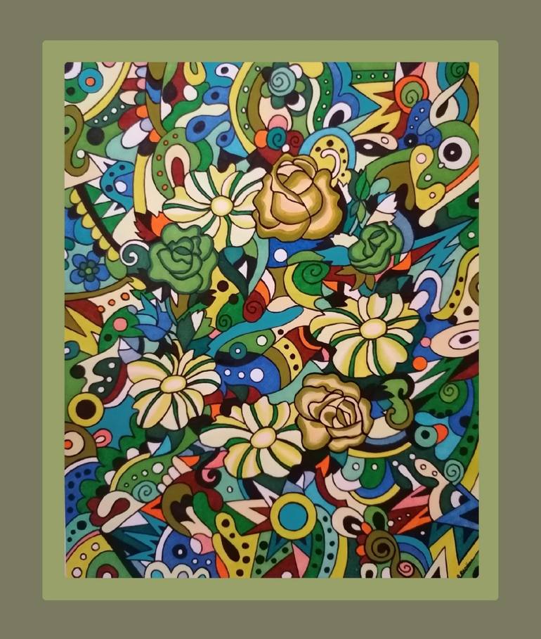 Original Abstract Expressionism Abstract Painting by Rukhsana Ikram