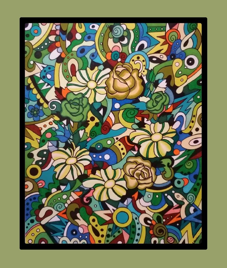 Original Abstract Expressionism Abstract Painting by Rukhsana Ikram
