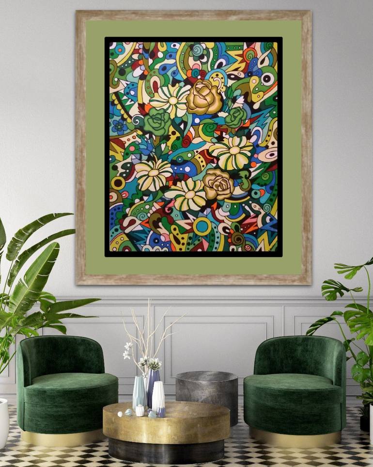 Original Abstract Expressionism Abstract Painting by Rukhsana Ikram