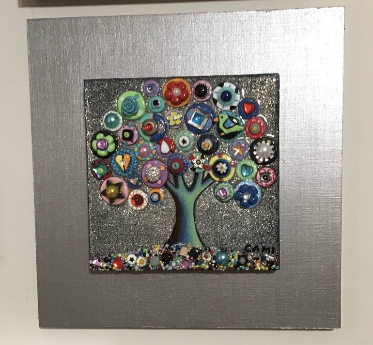 Original Fine Art Tree Collage by Cami Levin