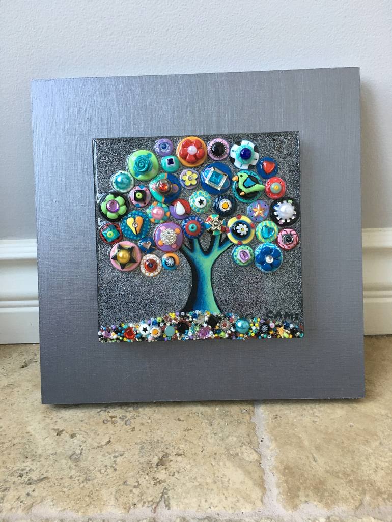 Original Fine Art Tree Collage by Cami Levin