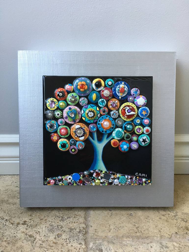 Original Fine Art Tree Collage by Cami Levin