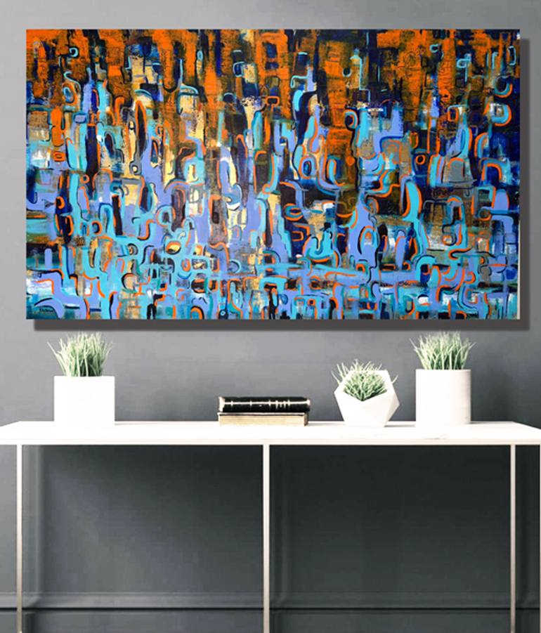 Original Abstract Expressionism Abstract Painting by Rajiv Khilnani