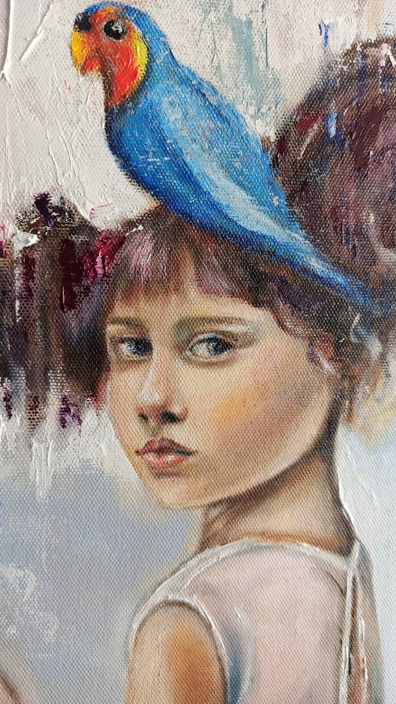 Original Abstract Children Painting by Sveta Makarenko