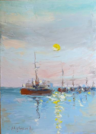 Oil painting " Yacht" thumb