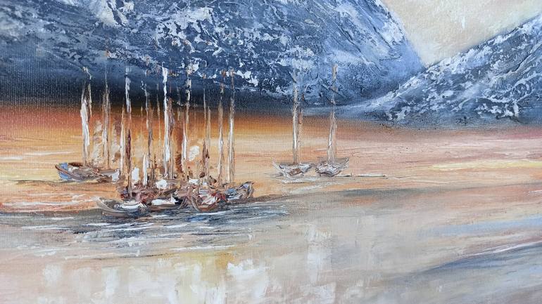 Original Impressionism Ship Painting by Sveta Makarenko