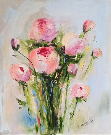 Original Abstract Floral Paintings by Sveta Makarenko