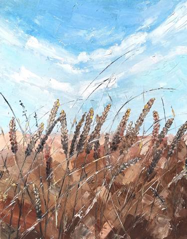 Oil Painting ears of wheat   " Happy moment" thumb
