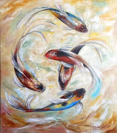 Original Abstract Fish Paintings by Sveta Makarenko