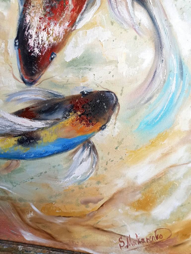 Original Abstract Fish Painting by Sveta Makarenko