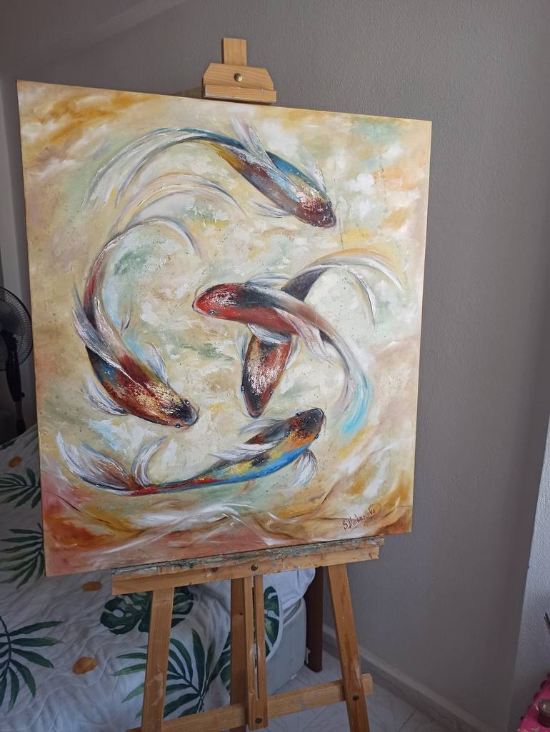 Original Abstract Fish Painting by Sveta Makarenko