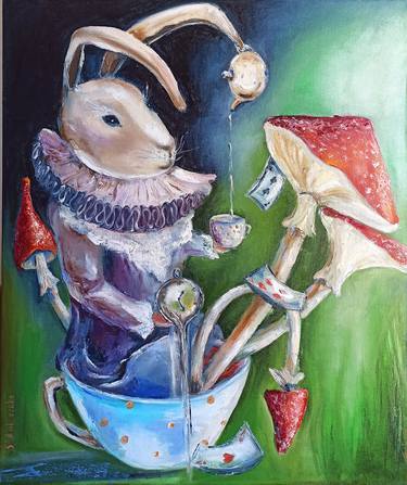 Time to drink tea. White rabbit and fly agaric thumb