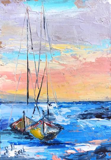 Print of Boat Paintings by Sveta Makarenko