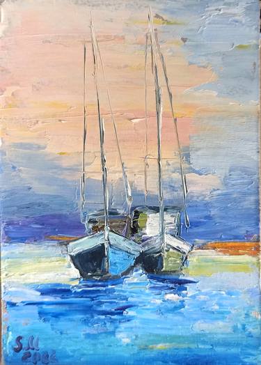 Seascape with yachts thumb