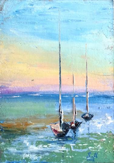 Print of Modern Boat Paintings by Sveta Makarenko