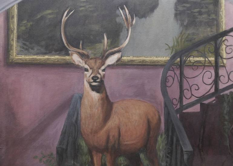 Original Surrealism Animal Painting by Maximiliano Soriano
