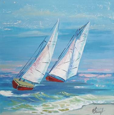Print of Impressionism Seascape Paintings by Irina Tischenko