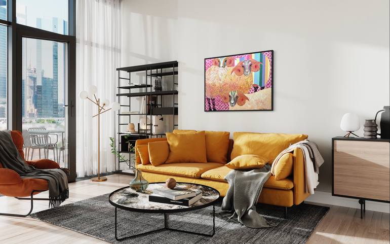 Original Abstract Expressionism Architecture Painting by Daria Borisova