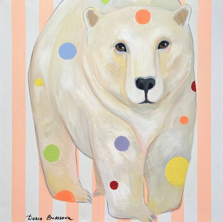 Polar Bear. Acrylic on canvas, 24 x 24 in - Print