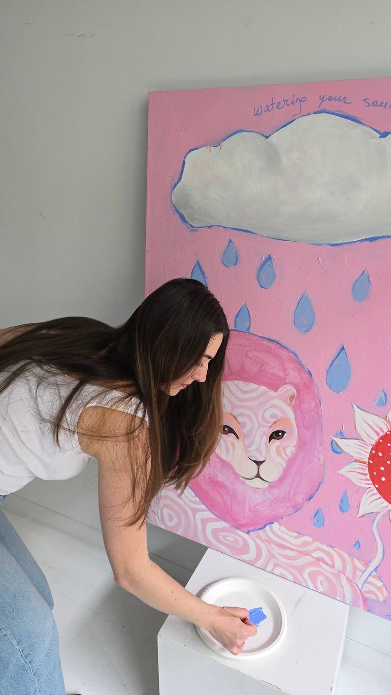 Original Surrealism Animal Painting by Daria Borisova